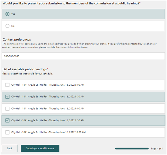 Submit your modifications and request participation at a public hearing