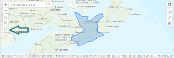 Location of the map expansion button