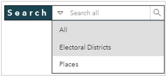 Search tool drop down menu