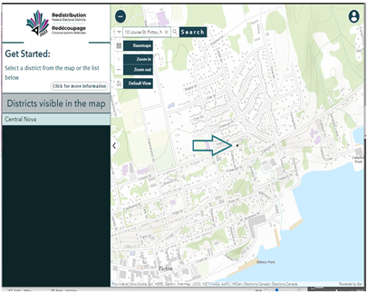Address location on a map