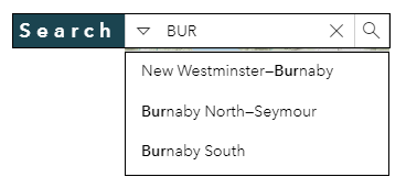 Search example for Burnaby
