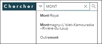 Exemple de recherche pour Mont