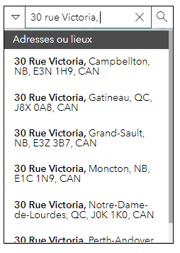 Exemple de recherche d&rsquo;une adresse