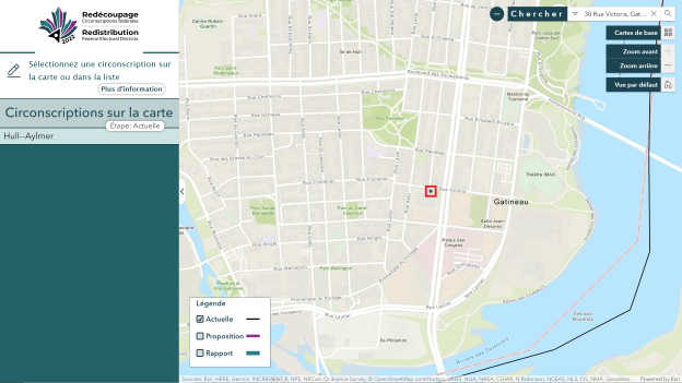 Adresse recherch&eacute;e, affich&eacute;e sur la carte
