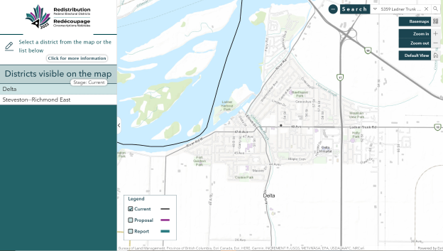 Example of results when the zoom in button is used